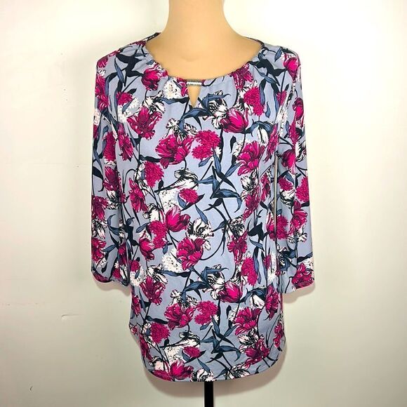 (3/$15) Cato Stretch Floral blouse size XS - Picture 1 of 12